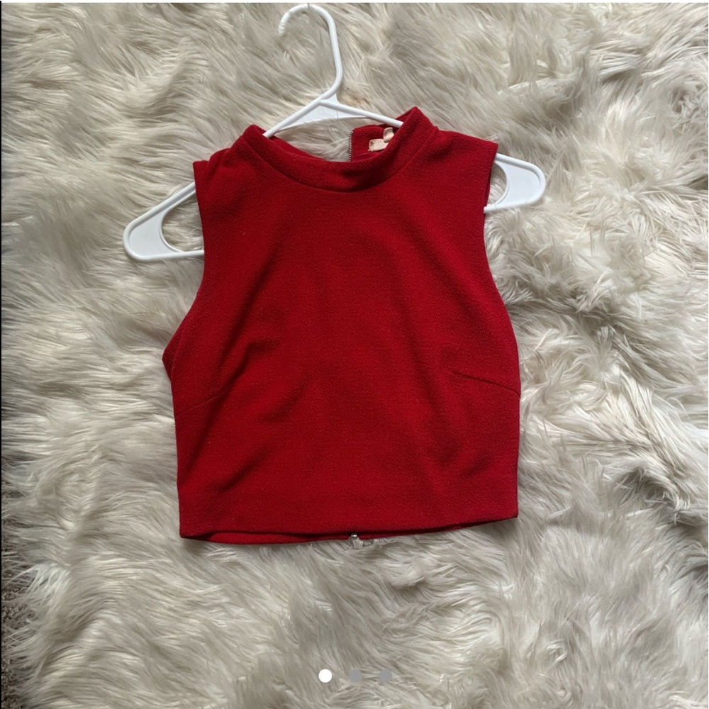 Red crop top